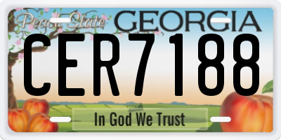 GA license plate CER7188