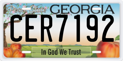 GA license plate CER7192