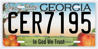 GA license plate CER7195