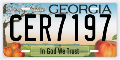 GA license plate CER7197