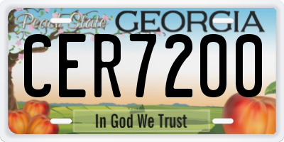 GA license plate CER7200