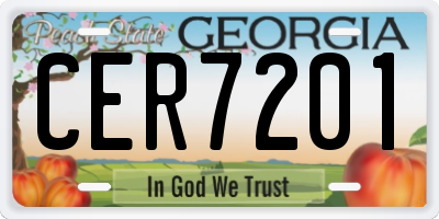 GA license plate CER7201