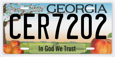 GA license plate CER7202