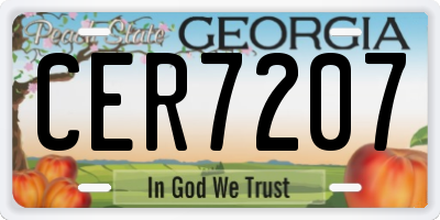 GA license plate CER7207