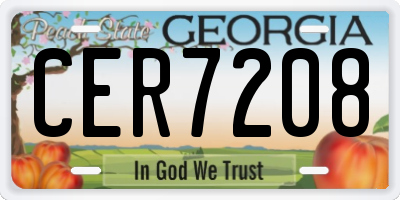 GA license plate CER7208