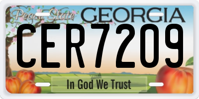 GA license plate CER7209