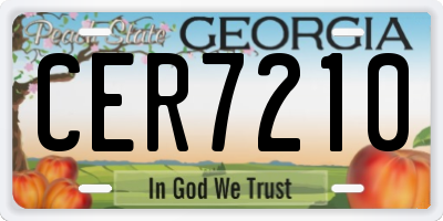 GA license plate CER7210