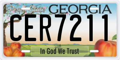 GA license plate CER7211