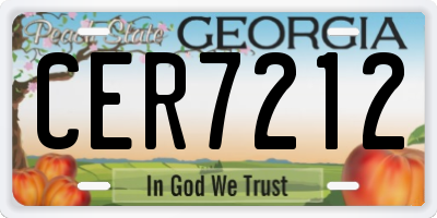 GA license plate CER7212