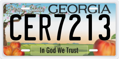 GA license plate CER7213