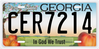 GA license plate CER7214