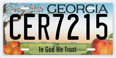 GA license plate CER7215
