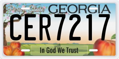 GA license plate CER7217