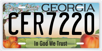 GA license plate CER7220