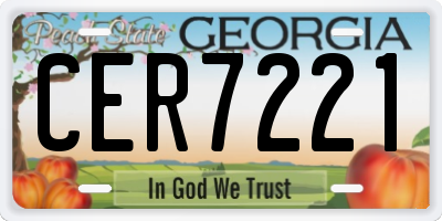 GA license plate CER7221