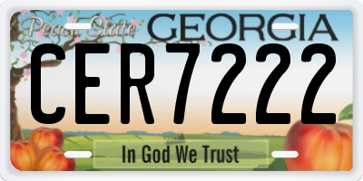 GA license plate CER7222