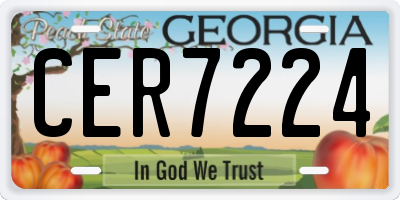 GA license plate CER7224