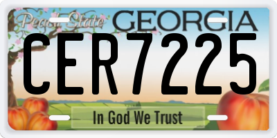 GA license plate CER7225