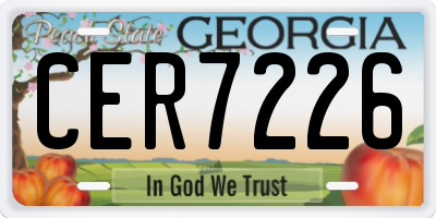 GA license plate CER7226