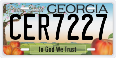 GA license plate CER7227