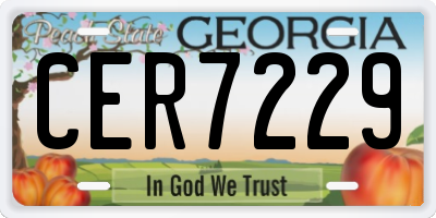 GA license plate CER7229