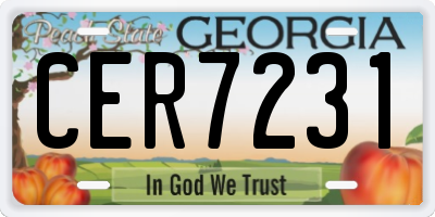 GA license plate CER7231