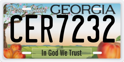 GA license plate CER7232