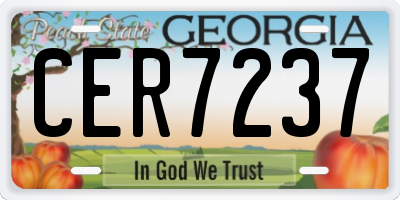 GA license plate CER7237