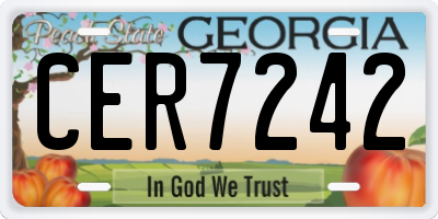 GA license plate CER7242