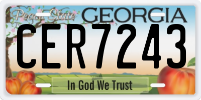 GA license plate CER7243