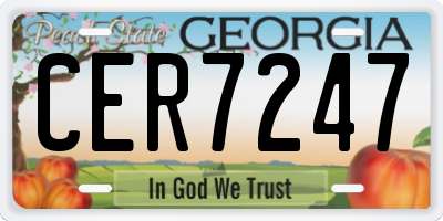 GA license plate CER7247