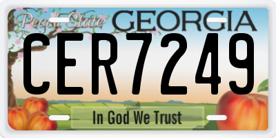 GA license plate CER7249