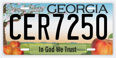 GA license plate CER7250
