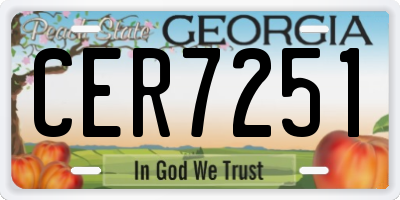 GA license plate CER7251