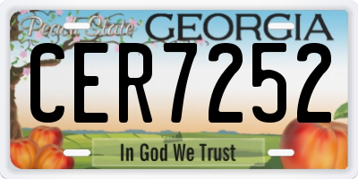 GA license plate CER7252