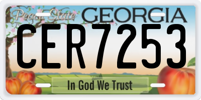 GA license plate CER7253