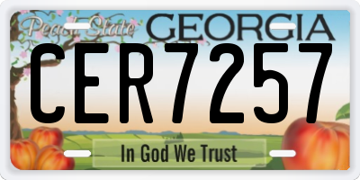 GA license plate CER7257