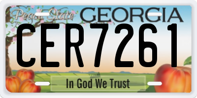 GA license plate CER7261