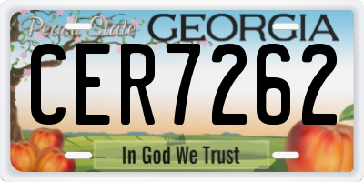 GA license plate CER7262