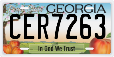 GA license plate CER7263