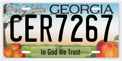 GA license plate CER7267