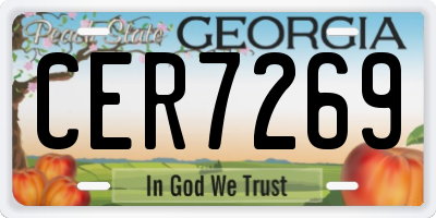 GA license plate CER7269