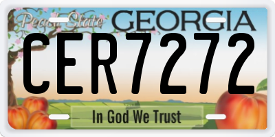 GA license plate CER7272
