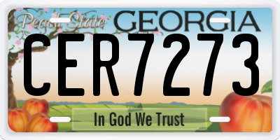 GA license plate CER7273
