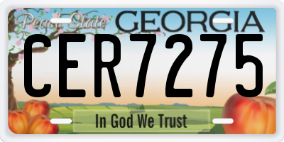 GA license plate CER7275