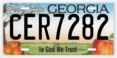 GA license plate CER7282