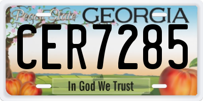 GA license plate CER7285