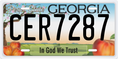 GA license plate CER7287