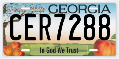GA license plate CER7288