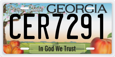 GA license plate CER7291